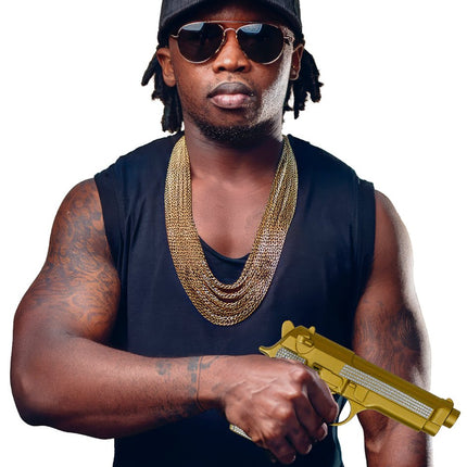 Goud Zilveren Nep Pistool Glitters van Fiestas Guirca koop je bij Partywinkel