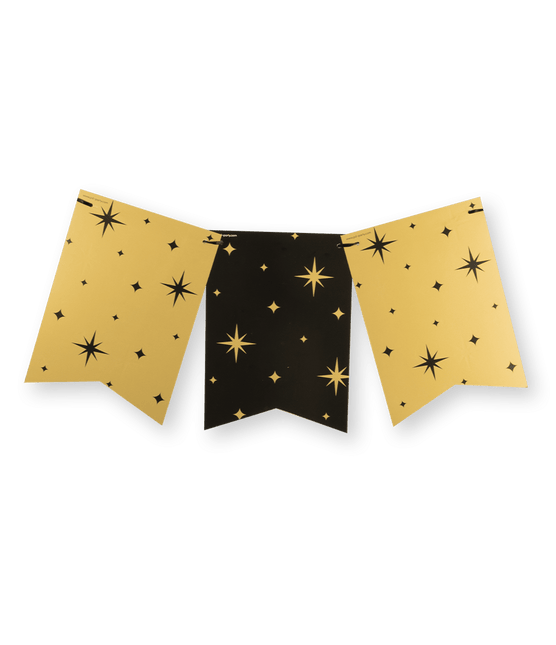 Goud Zwarte Slinger Sterren 6m van Paper Dreams koop je bij Partywinkel