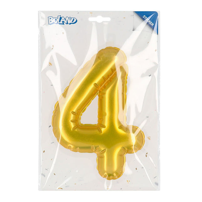 Gouden 4 Jaar Stickers Folieballon 20cm van Boland koop je bij Partywinkel