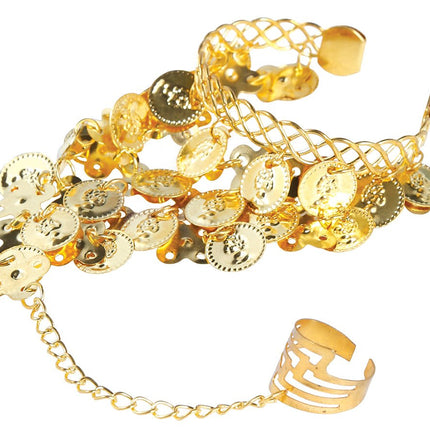 Gouden Armband Munten van Fiestas Guirca koop je bij Partywinkel