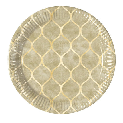 Gouden Borden 20cm 8st van Procos koop je bij Partywinkel