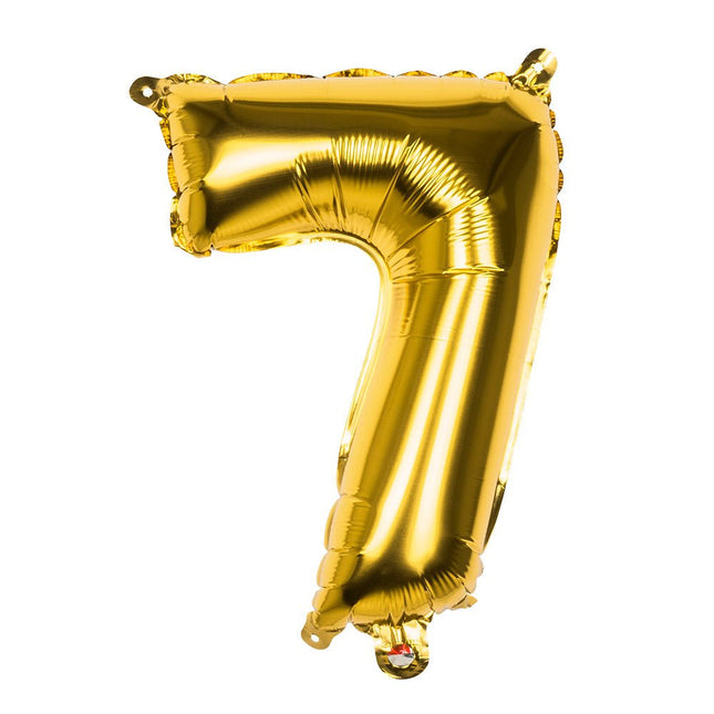 Gouden Cijfer Ballon 7 Jaar 36cm van Boland koop je bij Partywinkel
