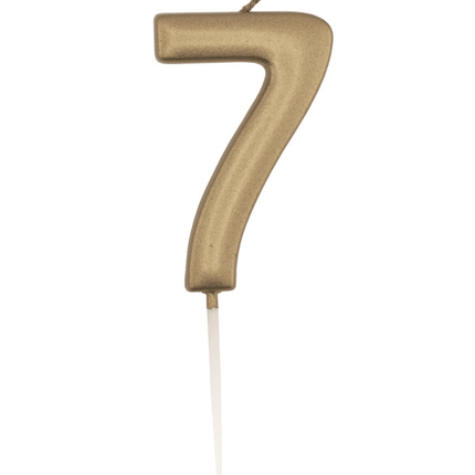 Gouden Cijferkaars 7 van Unique koop je bij Partywinkel