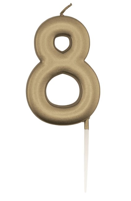 Gouden Cijferkaars 8 van Partywinkel koop je bij Partywinkel