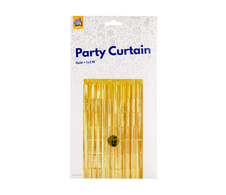 Gouden Deurgordijn 2m - Partywinkel - 8716764236402
