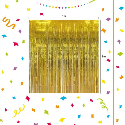 Gouden Deurgordijn Metallic 1X2 Meter van Procos koop je bij Partywinkel