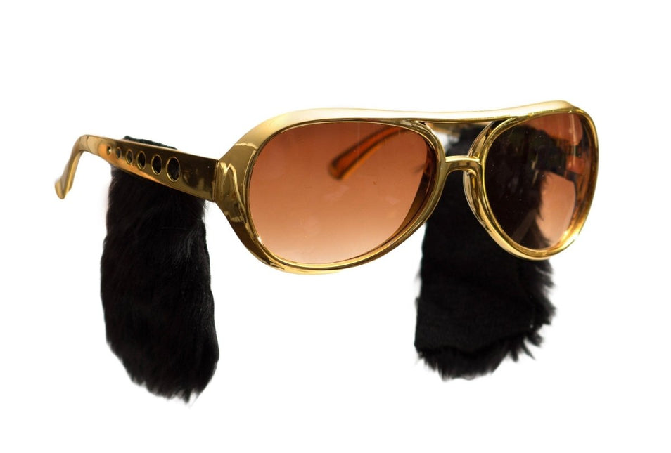 Gouden Elvisbril Bakkebaarden van Partychimp koop je bij Partywinkel