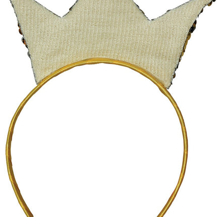 Gouden Haarband Met Kroon - Partywinkel - 8434077230176