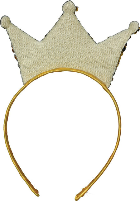 Gouden Haarband Met Kroon - Partywinkel - 8434077230176