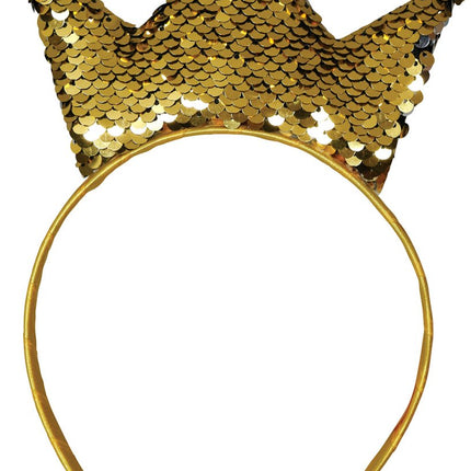 Gouden Haarband Met Kroon - Partywinkel - 8434077230176