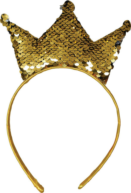 Gouden Haarband Met Kroon - Partywinkel - 8434077230176