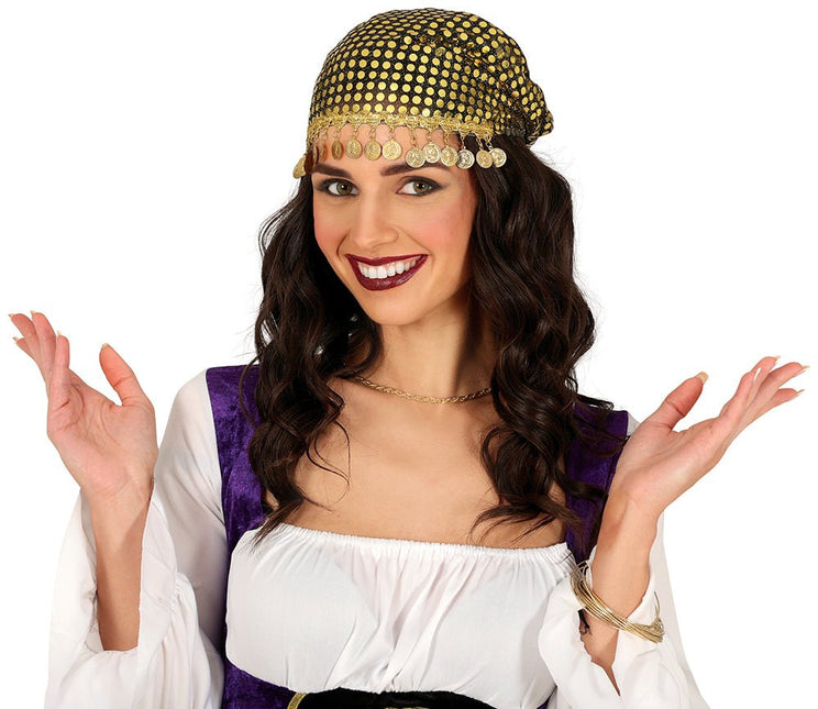 Gouden Hoofdband Munten - Partywinkel - 8434077137413