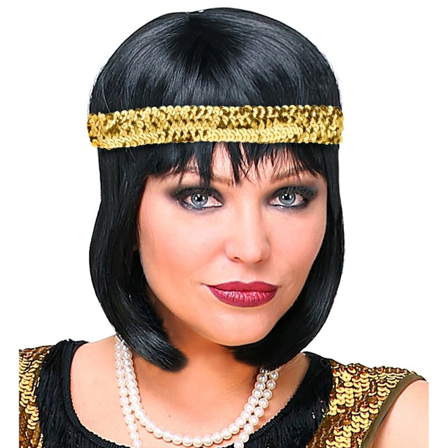 Gouden Hoofdband Pailetten van Widmann koop je bij Partywinkel