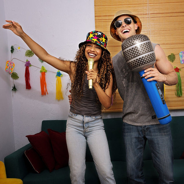 Gouden Nep Microfoon 23,5cm van Boland koop je bij Partywinkel