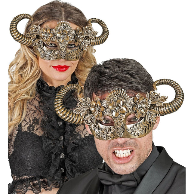 Gouden Oogmasker Ram van Widmann koop je bij Partywinkel