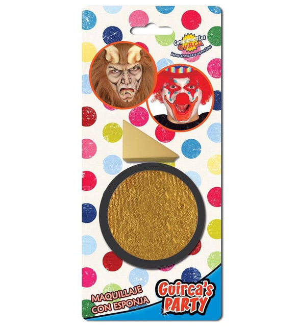 Gouden Schmink met Spons 9gr - Partywinkel - 8434077156315