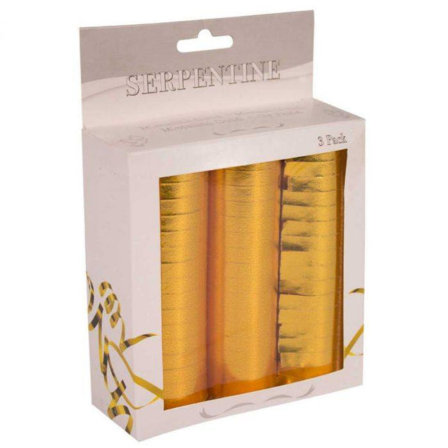 Gouden Serpentine Metallic 3st van Folat koop je bij Partywinkel