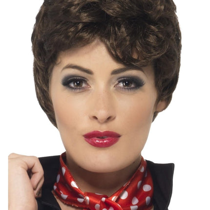 Grease Pruik Bruin Rizzo van Smiffys koop je bij Partywinkel