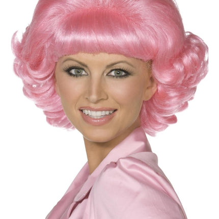 Grease Pruik Roze Frenchy van Smiffys koop je bij Partywinkel