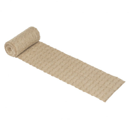 NATÜRLICHES JUTEBAND MIT KAROMUSTER 15 CM X 3 M