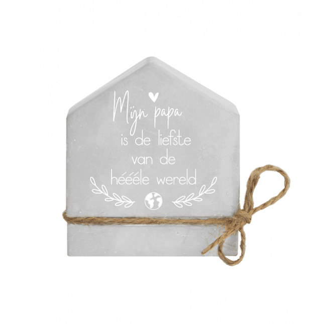 Grijze Cement Huisje Papa 8cm van Paper Dreams koop je bij Partywinkel