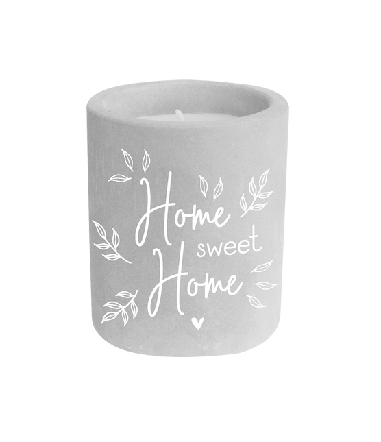 Grijze Cement Kaars Home Sweet Home 8cm van Paper Dreams koop je bij Partywinkel