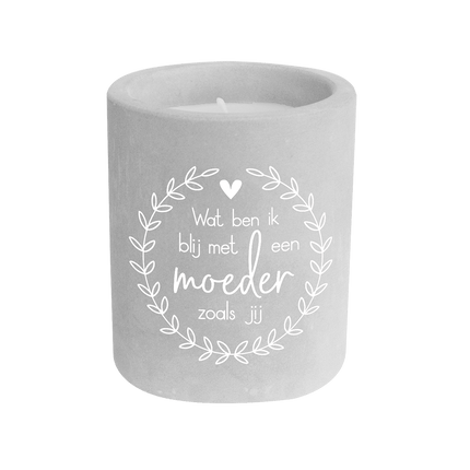 Grijze Cement Kaars Moeder 8cm van Paper Dreams koop je bij Partywinkel