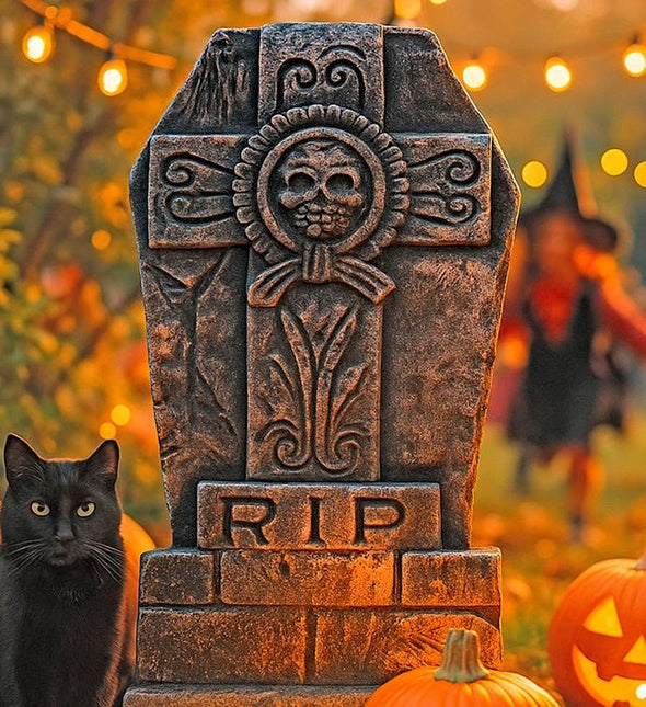 Grijze Grafsteen Rip Kruis 49cm van Widmann koop je bij Partywinkel