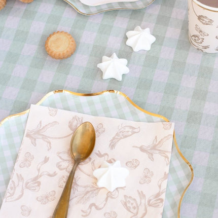 Groen Gouden Borden 23cm 6st van Partydeco koop je bij Partywinkel