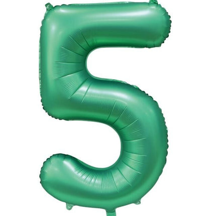 Groene Cijfer Ballon 5 Jaar Glans 86cm van WeFiesta koop je bij Partywinkel