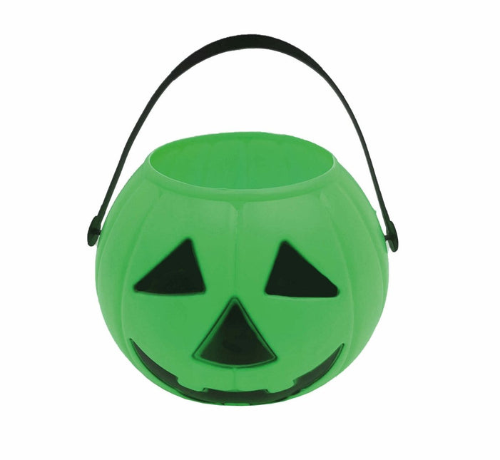 Groene Halloween Snoep Emmer Pompoen 15cm van Fiestas Guirca koop je bij Partywinkel