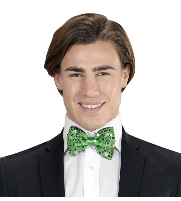 Groene Strik Pailletten Met Licht van Widmann koop je bij Partywinkel