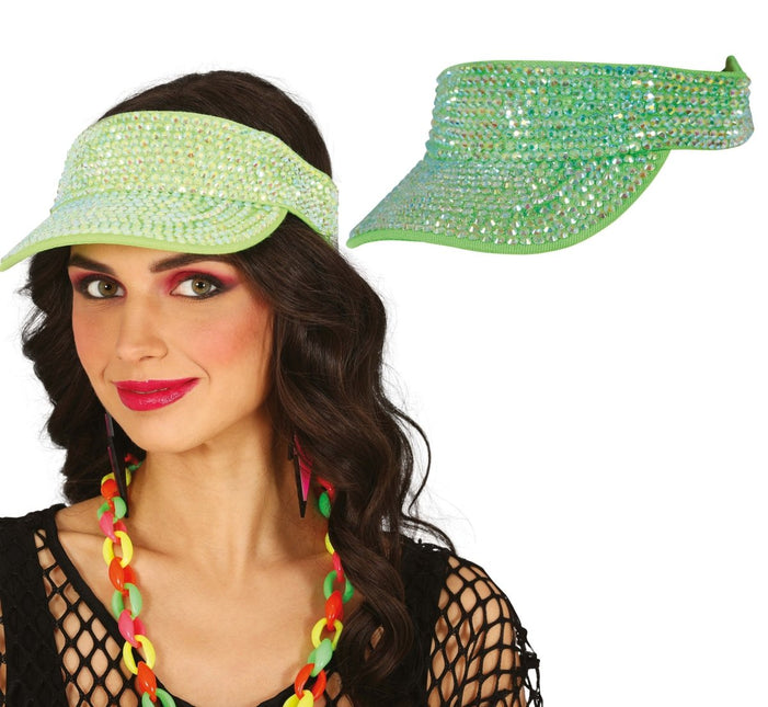Groene Zonneklep Steentjes - Partywinkel - 8434077138281