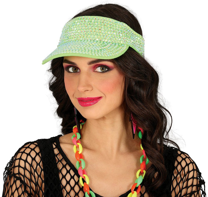 Groene Zonneklep Steentjes - Partywinkel - 8434077138281