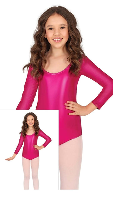 Gympakje Fuchsia Meisje Metallic van Fiestas Guirca koop je bij Partywinkel