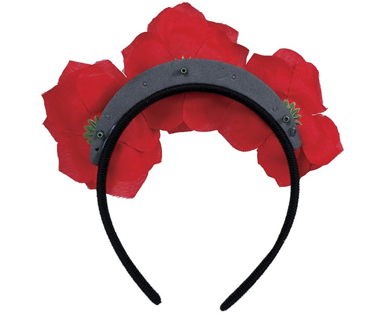 Haarband Bloemen Met Doodshoofden van Fiestas Guirca koop je bij Partywinkel
