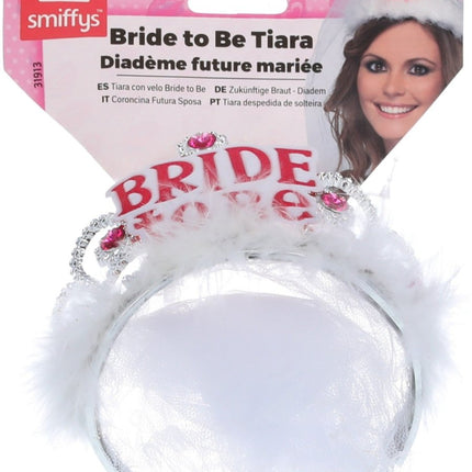 Haarband Bride To Be Wit van Smiffys koop je bij Partywinkel