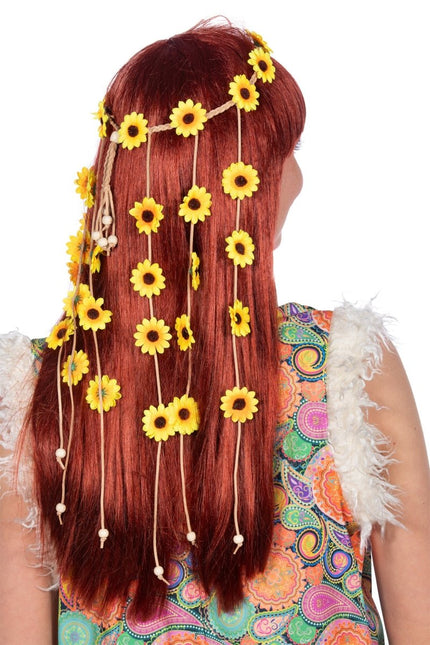 Haarband gevlochten met bloemen - Partywinkel - 8720059064885