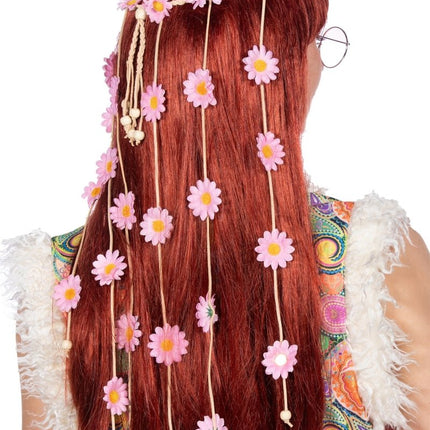 Haarband gevlochten met bloemen - Partywinkel - 8720059064878