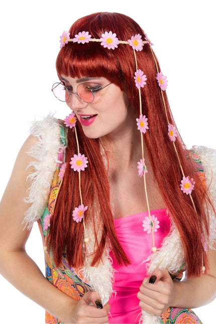 Haarband gevlochten met bloemen - Partywinkel - 8720059064878