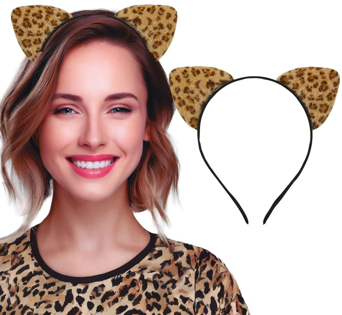 Haarband Luipaard Bruin/geel van Fiestas Guirca koop je bij Partywinkel