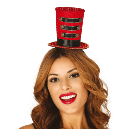Haarband Majorette Mini Hoed Rood van Fiestas Guirca koop je bij Partywinkel
