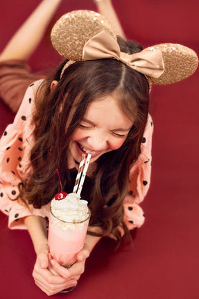 Haarband Muizen Oren Rose Goud 25cm van Partydeco koop je bij Partywinkel