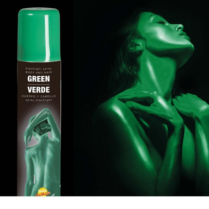 Hair and Body Spray UV Groen 75ml van Fiestas Guirca koop je bij Partywinkel
