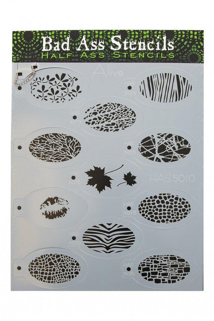 Half Ass Schmink Sjabloon Alive van Bad Ass Stencils koop je bij Partywinkel