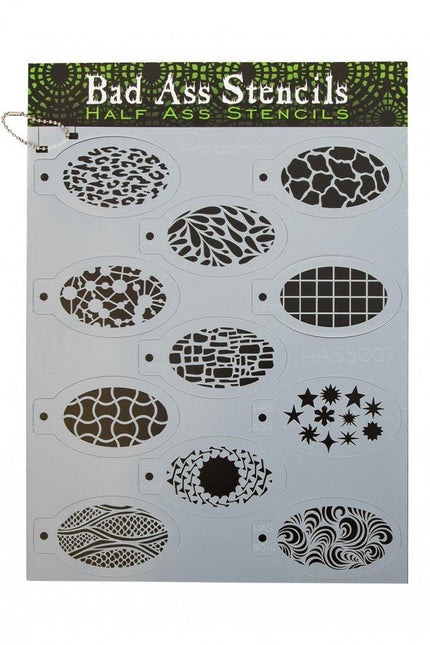 Half Ass Schmink Sjabloon Pattern van Bad Ass Stencils koop je bij Partywinkel