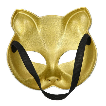 Halfmasker Disco cat goud van Boland koop je bij Partywinkel