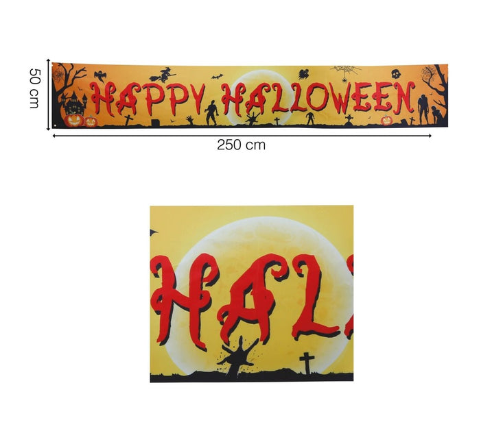 Halloween Banner Happy Halloween 2,9m van Fiestas Guirca koop je bij Partywinkel