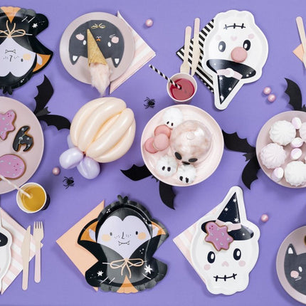 Halloween Borden Doodshoofd 27cm 6st van Partydeco koop je bij Partywinkel