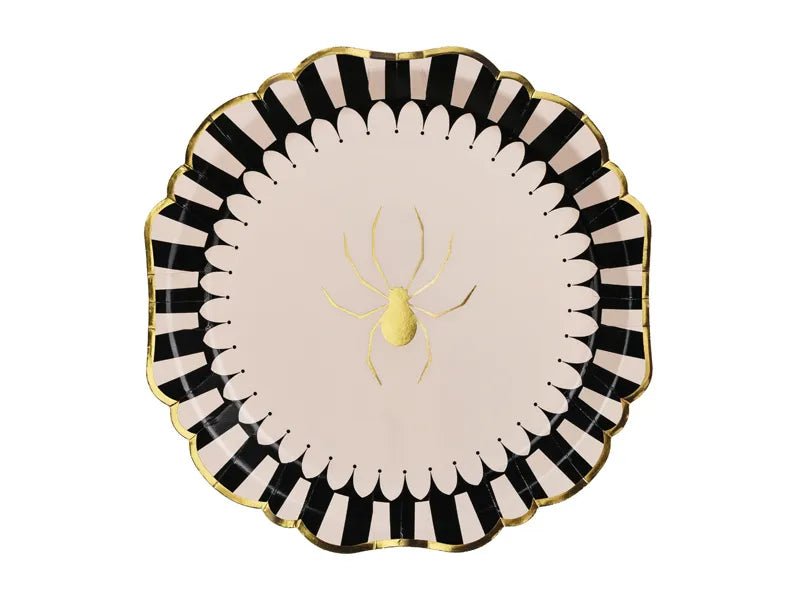 Halloween Borden Spin Gestreept 23cm 6st van Partydeco koop je bij Partywinkel